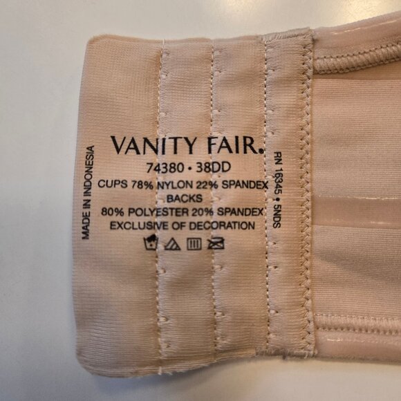 Vanity Fair Strapless/Converter Bra Size 38DD - Picture 3 of 9